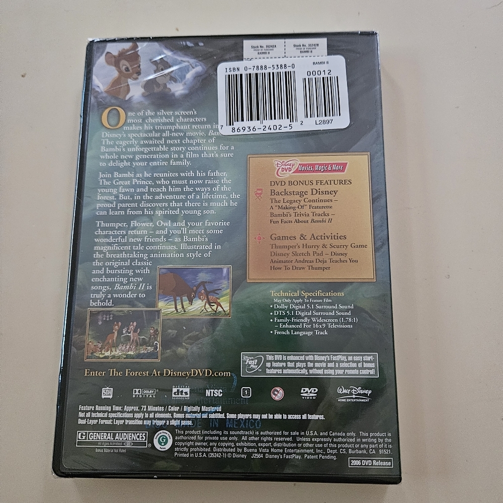 Bambi II DVD New In Box - Picture 5 of 5
